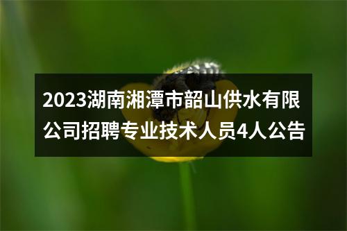 2023湖南湘潭市韶山供水有限公司招聘专业技术人员4人公告 图片
