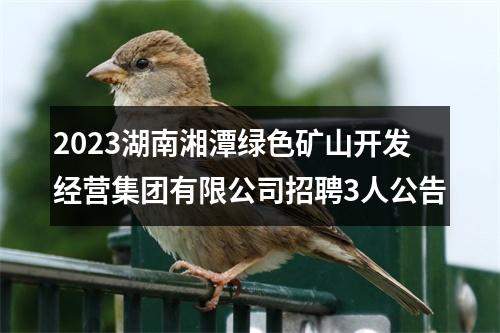 2023湖南湘潭绿色矿山开发经营集团有限公司招聘3人公告 图片